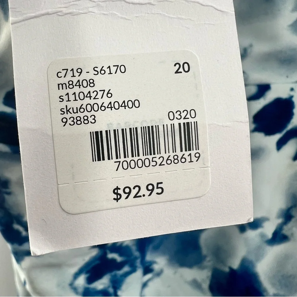 Cacique NWT No-Wire Strappy High-Neck Swimsuit One Piece Tie-Dye Navy size 20